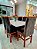 CONJUNTO MESA MARK 160X090 NOGUEIRA + 6 CADEIRAS MODELO 19 MARROM - Imagem 4
