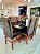 CONJUNTO MESA MARK 160X090 NOGUEIRA + 6 CADEIRAS MODELO 19 MARROM - Imagem 1