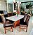 CONJUNTO MESA MARK 160X090 NOGUEIRA + 6 CADEIRAS MODELO 19 MARROM - Imagem 6