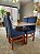 CONJUNTO MESA MARK 120X090 NOGUEIRA + 4 CADEIRAS MARK MODELO 19 AZUL ROYAL - Imagem 5