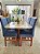CONJUNTO MESA MARK 120X090 NOGUEIRA + 4 CADEIRAS MARK MODELO 19 AZUL ROYAL - Imagem 7