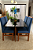CONJUNTO MESA MARK 120X090 NOGUEIRA + 4 CADEIRAS MARK MODELO 19 AZUL ROYAL - Imagem 8