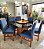 CONJUNTO MESA MARK 130X130 CANELA + 6 CADEIRAS MODELO 19 AZUL ROYAL + PRATO GIRATÓRIO - Imagem 3