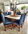 CONJUNTO MESA MARK 130X130 CANELA + 6 CADEIRAS MODELO 19 AZUL ROYAL + PRATO GIRATÓRIO - Imagem 4
