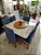 CONJUNTO MESA MARK 130X130 CANELA + 6 CADEIRAS MODELO 19 AZUL ROYAL + PRATO GIRATÓRIO - Imagem 2