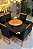CONJUNTO MESA MARK 130X130 CANELA + 6 CADEIRAS MODELO 19 PRETO + PRATO GIRATÓRIO - Imagem 3