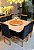 CONJUNTO MESA MARK 130X130 CANELA + 6 CADEIRAS MODELO 19 PRETO + PRATO GIRATÓRIO - Imagem 2