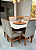 CONJUNTO MESA MARK 130X130 CANELA + 6 CADEIRAS MODELO 19 PALHA + PRATO GIRATÓRIO - Imagem 4
