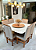 CONJUNTO MESA MARK 130X130 CANELA + 6 CADEIRAS MODELO 19 PALHA + PRATO GIRATÓRIO - Imagem 2