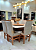 CONJUNTO MESA MARK 130X130 CANELA + 6 CADEIRAS MODELO 19 PALHA + PRATO GIRATÓRIO - Imagem 6