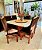 CONJUNTO MESA MARK 130X130 CANELA + 6 CADEIRAS MODELO 19 MARROM + PRATO GIRATÓRIO - Imagem 2