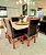 CONJUNTO MESA MARK 130X130 CANELA + 6 CADEIRAS MODELO 19 MARROM + PRATO GIRATÓRIO - Imagem 6