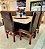 CONJUNTO MESA MARK 130X130 CANELA + 6 CADEIRAS MODELO 19 MARROM + PRATO GIRATÓRIO - Imagem 4