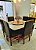 CONJUNTO MESA MARK 130X130 NOGUEIRA + 6 CADEIRAS MARK MODELO 18 MARROM - Imagem 6