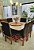 CONJUNTO MESA MARK 130X130 NOGUEIRA + 6 CADEIRAS MARK MODELO 18 MARROM - Imagem 2