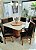 CONJUNTO MESA MARK 130X130 NOGUEIRA + 6 CADEIRAS MARK MODELO 18 MARROM - Imagem 4