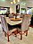 CONJUNTO MESA MARK 130X130 NOGUEIRA + 6 CADEIRAS MARK MODELO 18 CINZA - Imagem 4