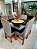 CONJUNTO MESA MARK 130X130 NOGUEIRA + 6 CADEIRAS MARK MODELO 18 CINZA - Imagem 3