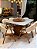 CONJUNTO MESA MARK 130X130 + 6 CADEIRAS AGATHA CREME + PRATO GIRATÓRIO - Imagem 2