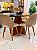 CONJUNTO MESA REDONDA MARK 110m + 4 CADEIRAS MARK MODELO 30 CREME - Imagem 3