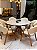 CONJUNTO MESA REDONDA AMÉLIA 135m + 6 CADEIRAS AGATHA CREME + PRATO GIRATÓRIO - Imagem 3