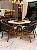 CONJUNTO MESA REDONDA AMÉLIA 135m + 6 CADEIRAS AGATHA CINZA + PRATO GIRATÓRIO - Imagem 1