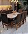 CONJUNTO MESA MARK 180X090 + 8 CADEIRAS MARK MODELO 18 MARROM - Imagem 1