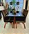 CONJUNTO MESA MARK 120X090 NOGUEIRA + 4 CADEIRAS MARK MODELO 25 MARROM - Imagem 4