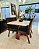 CONJUNTO MESA MARK 120X090 NOGUEIRA + 4 CADEIRAS MARK MODELO 25 MARROM - Imagem 1