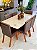 CONJUNTO MESA MARK 160X090 + 6 CADEIRAS MARK MODELO 32 CINZA - Imagem 1
