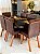 CONJUNTO MESA MARK 160X090 + 6 CADEIRAS MARK MODELO 32 MARROM - Imagem 3