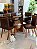 CONJUNTO MESA MARK 160X090 + 6 CADEIRAS MARK MODELO 32 MARROM - Imagem 5