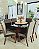 CONJUNTO MESA MARK 130X130 NOGUEIRA + 6 CADEIRAS MODELO 25 CINZA + PRATO GIRATÓRIO - Imagem 4