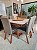 CONJUNTO MESA MARK 130X130 NOGUEIRA + 6 CADEIRAS MODELO 25 CINZA + PRATO GIRATÓRIO - Imagem 7