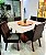 CONJUNTO MESA MARK 130X130 NOGUEIRA + 6 CADEIRAS MODELO 25 MARROM + PRATO GIRATÓRIO - Imagem 2