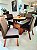 CONJUNTO MESA MARK 130X130 NOGUEIRA + 6 CADEIRAS MODELO 25 MARROM + PRATO GIRATÓRIO - Imagem 1