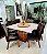 CONJUNTO MESA MARK 130X130 NOGUEIRA + 6 CADEIRAS MODELO 25 MARROM + PRATO GIRATÓRIO - Imagem 4