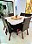 CONJUNTO MESA MARK 130X130 NOGUEIRA + 6 CADEIRAS MODELO 25 MARROM + PRATO GIRATÓRIO - Imagem 6