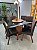 CONJUNTO MESA MARK 130X130 NOGUEIRA + 6 CADEIRAS MODELO 25 MARROM + PRATO GIRATÓRIO - Imagem 3