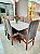 CONJUNTO MESA MARK 160X090 NOGUEIRA + 6 CADEIRAS MODELO 18 CINZA - Imagem 4