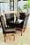 CONJUNTO MESA MARK 160X090 NOGUEIRA + 6 CADEIRAS MODELO 18 MARROM - Imagem 5
