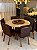 CONJUNTO MESA MARK REDONDA 130M + 6 CADEIRAS MARK MODELO 32 MARROM + PRATO GIRATORIO - Imagem 1