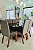 CONJUNTO MESA MARK 160X090 NOGUEIRA + 6 CADEIRAS MODELO 25 CINZA - Imagem 4