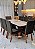 CONJUNTO MESA MARK 180X090 + 8 CADEIRAS MARK MODELO 25 MARROM - Imagem 1