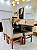 CONJUNTO MESA MARK 120X090 NOGUEIRA + 4 CADEIRAS MARK MODELO 19 PALHA - Imagem 4