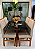 CONJUNTO MESA MARK 120X090 NOGUEIRA + 4 CADEIRAS MARK MODELO 19 PALHA - Imagem 2