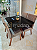 CONJUNTO MESA MARK 120X090 NOGUEIRA + 4 CADEIRAS MARK MODELO 25 CINZA - Imagem 2