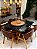 CONJUNTO MESA MARK 130X130 + 6 CADEIRAS AGATHA MARROM + PRATO GIRATÓRIO - Imagem 1
