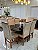 CONJUNTO MESA MARK 160X090 NOGUEIRA + 6 CADEIRAS MODELO 19 PALHA - Imagem 5