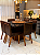 CONJUNTO MESA MARK 130X130 + 6 CADEIRAS MARK MODELO 32 MARROM + PRATO GIRATÓRIO - Imagem 2